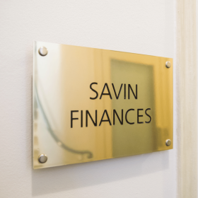 savin finances plaque laiton