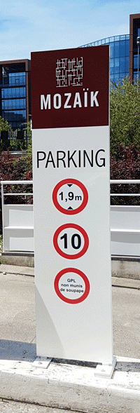 mozaix plaque de signalisation extérieure parking